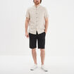 Bermuda chino à coulisse lin mélangé noir homme