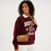 Sac bandouli&egrave;re 2 compartiments marron clair femme