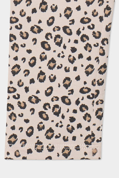 Legging taille &eacute;lastiqu&eacute;e coton sable fille