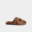 Chaussons mules fausse fourrure noir femme