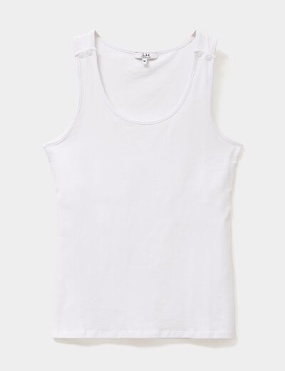 Débardeur allaitement col rond stretch blanc femme maternité