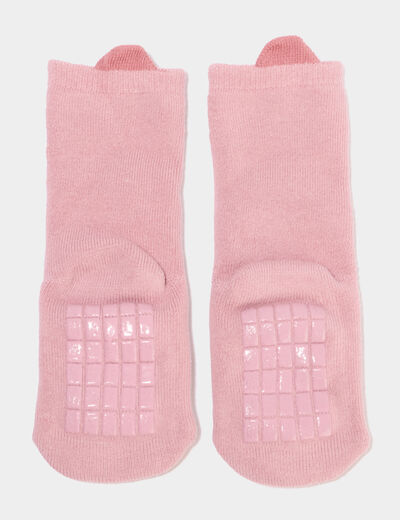 Chaussettes d'int&eacute;rieur rose b&eacute;b&eacute; fille