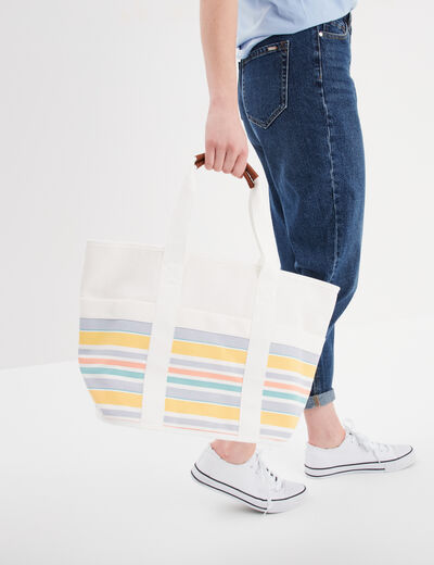 Sac cabas en toile multicolore femme