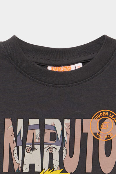 T-shirt manches longues coton Naruto noir gar&ccedil;on