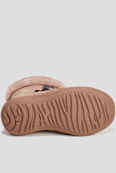Bottes avec fausse fourrure sable fille