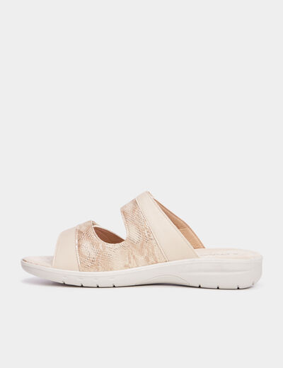 Sandales à scratchs cuir Confortissimo sable femme