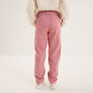 Pantalon paperbag mom taille élastiquée vieux rose fille