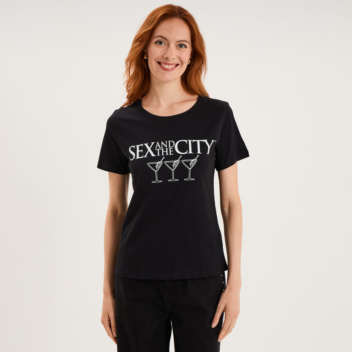 T-shirt coton Sex and the City noir femme