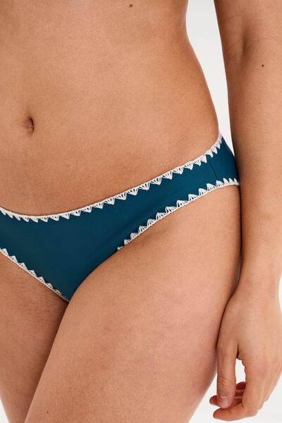 Bas de maillot de bain bleu p&eacute;trole femme