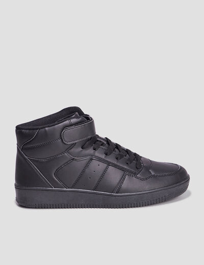 Baskets montantes à scratch sur l'avant noir homme