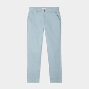 Pantalon chino droit stretch retroussé gris homme
