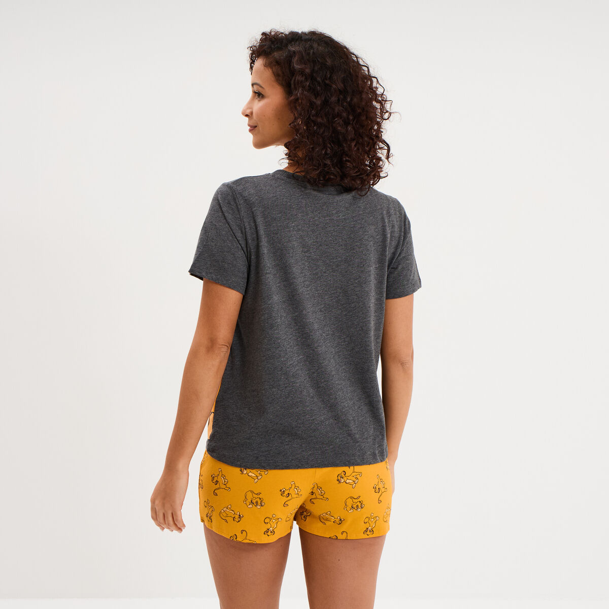 Ensemble pyjama short Le Roi lion Simba gris fonc&eacute; femme