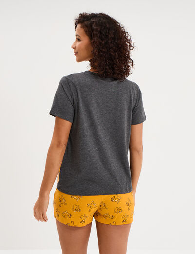 Ensemble pyjama short Le Roi lion Simba gris fonc&eacute; femme