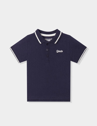 Polo manches courtes coton Creeks bleu marine bébé garçon