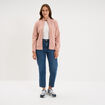 Veste polaire zipp&eacute; manches longues rose poudr&eacute;e femme