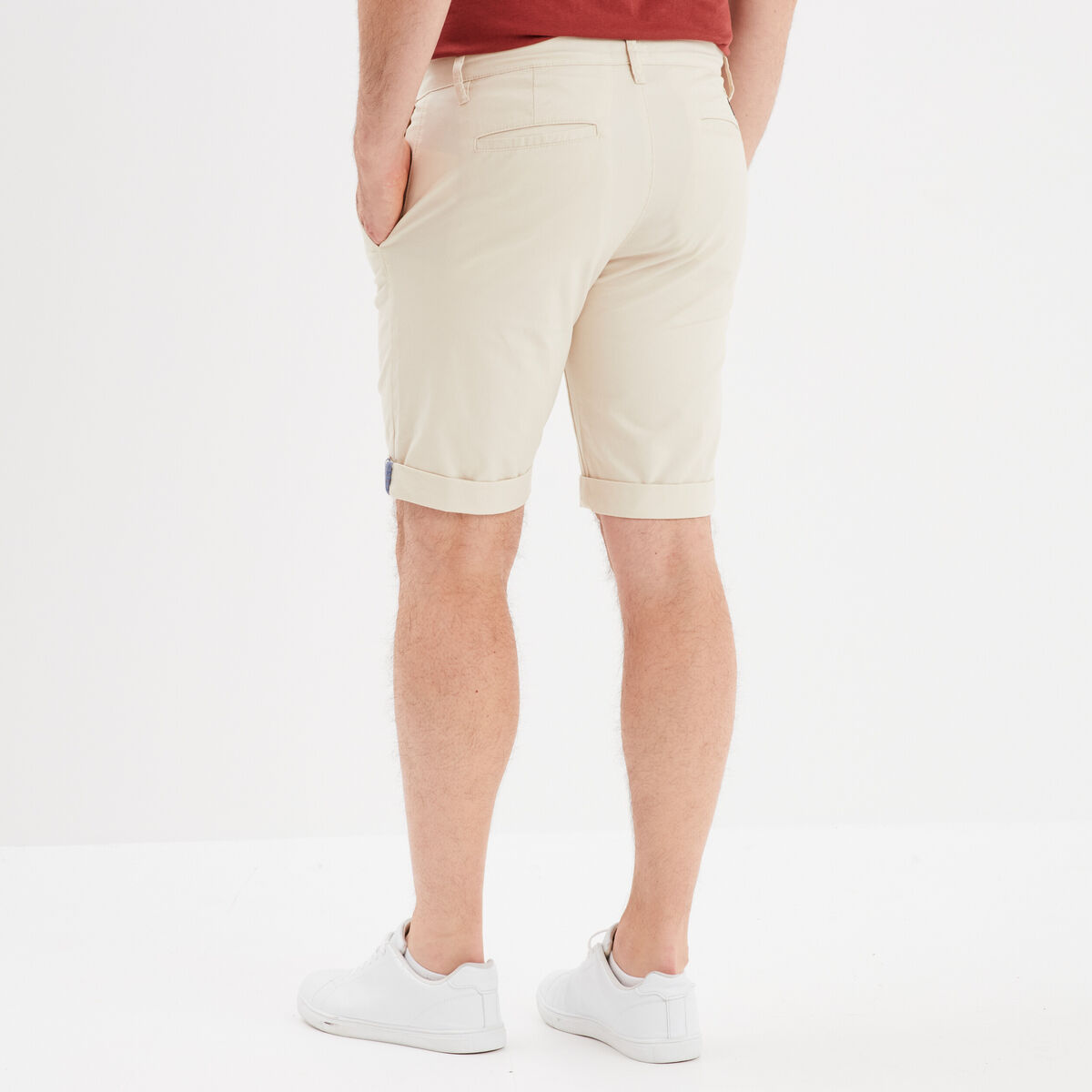 Short chino slim Creeks beige homme