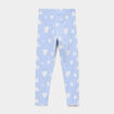 Legging taille &eacute;lastiqu&eacute;e coton bleu pastel fille