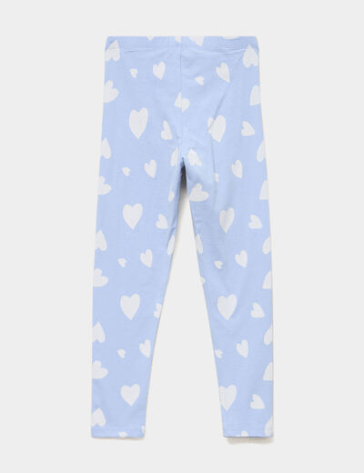 Legging taille &eacute;lastiqu&eacute;e coton bleu pastel fille