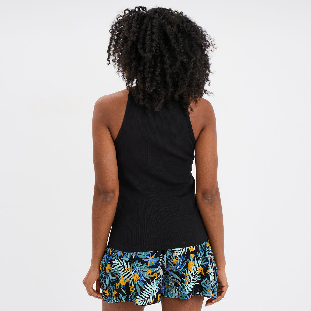 D&eacute;bardeur encolure am&eacute;ricaine coton noir femme