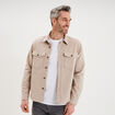 Surchemise droite m&eacute;lange coton stretch gris clair homme