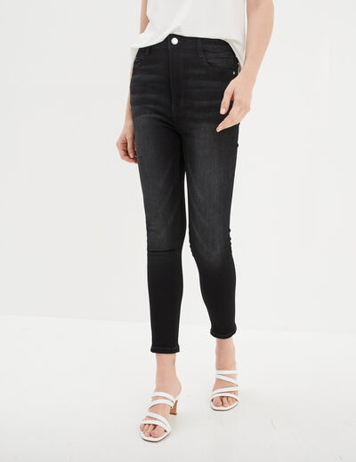 Jeans skinny 7/8ème denim noir femme