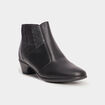 Boots talons fermeture zippée cuir noir femme