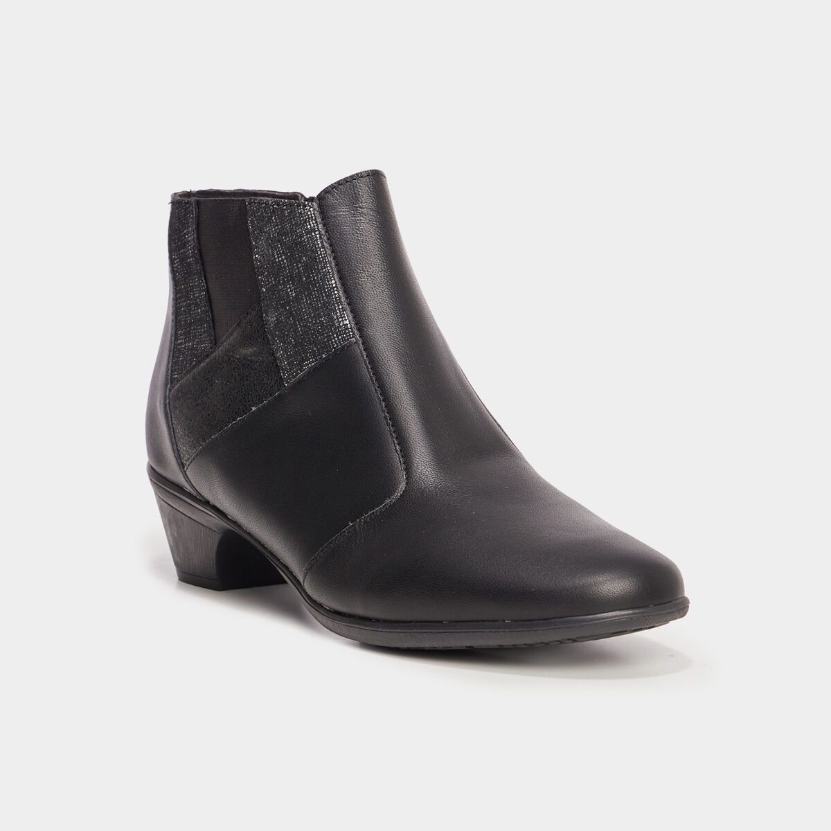 Boots talons fermeture zippée cuir noir femme