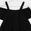 T-shirt manches courtes col bardot noir fille