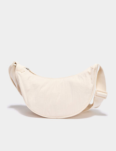 Sac banane en bandouli&egrave;re ivoire femme
