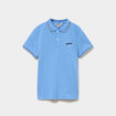 Polo manches courtes coton bleu lavande gar&ccedil;on