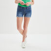 Short skinny 5 poches en jean denim double stone femme