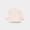 T-shirt manches longues col rond coton rose b&eacute;b&eacute; fille