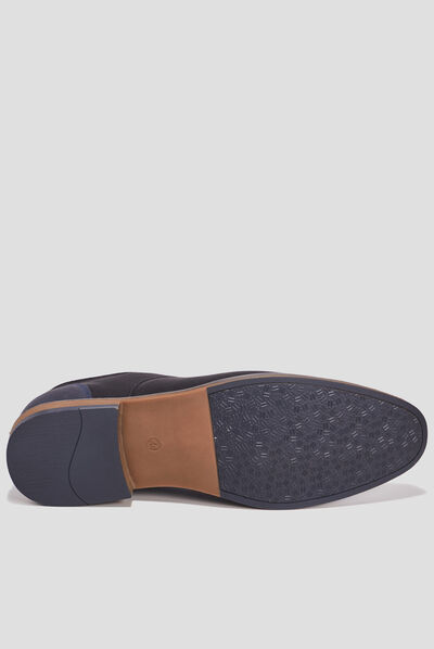 Derbies texturées à lacets bout amande noir homme