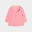 Parka longue zippée à capuche rose corail fille