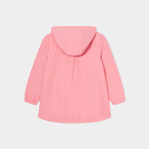 parka longue zippee a capuche rose corail fille Parka longue zippée à capuche rose corail fille