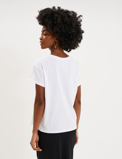 T-shirt F&ecirc;te des m&egrave;res &agrave; message coton blanc femme