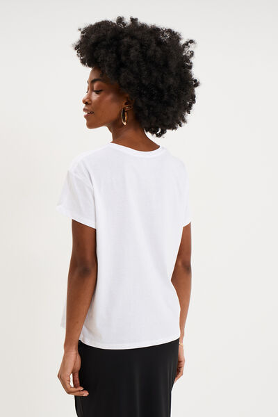 T-shirt F&ecirc;te des m&egrave;res &agrave; message coton blanc femme