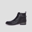 Bottines plates avec strass et boucles noir femme