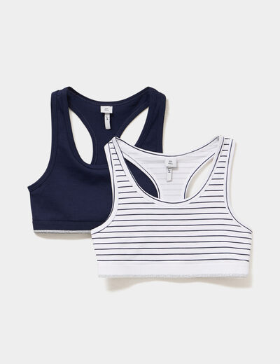 Lot 2 brassi&egrave;res dos nageur blanc fille