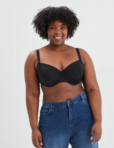 Soutien-gorge corbeille noir femme grande taille
