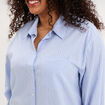 Chemise oversize manches longues coton bleu ciel femme grande taille