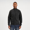 Gilet &agrave; torsades et col montant gris fonc&eacute; homme