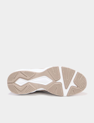 Baskets running semelles bulles taupe femme