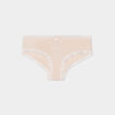 Shorty en dentelle coton rose clair femme