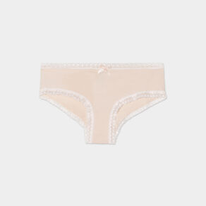 shorty en dentelle coton rose clair femme Shorty en dentelle coton rose clair femme