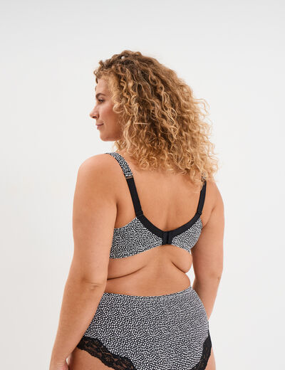 Soutien-gorge corbeille microfibre noir femme grande taille