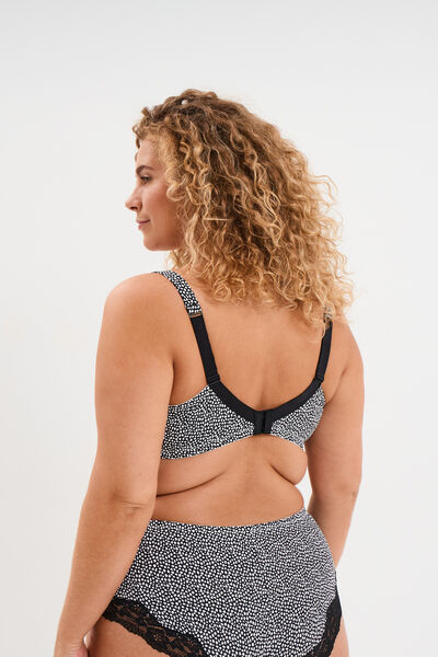 Soutien-gorge corbeille microfibre noir femme grande taille