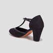 Escarpins salom&eacute; &agrave; talons aspect su&eacute;dine noir femme