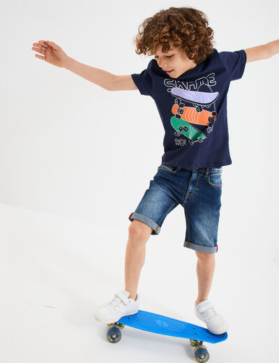Bermuda regular en jean Creeks denim stone garçon