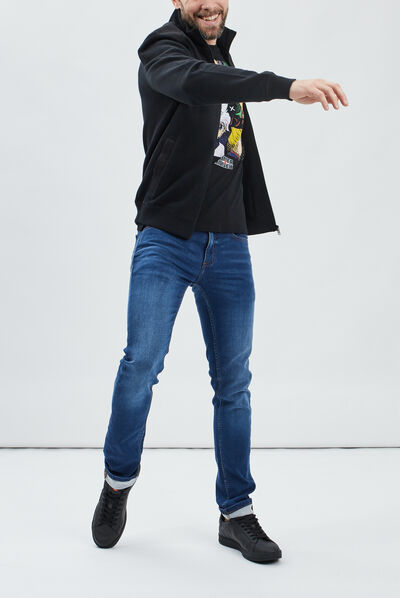 Gilet zippé avec col montant noir homme